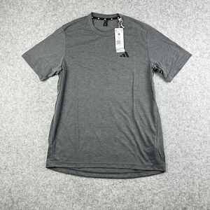 Adidas Shirt Mens M Charcoal Performance Tee Outdoor Active Sports S/S Crew NEW